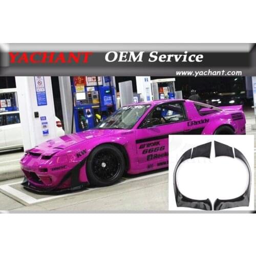 Car-Styling Fiber Glass FRP Front Fender Kit 4Pcs Fit For 1989-1994 180SX RPS13 RB Style Front Fender Flare