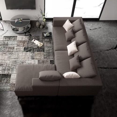 Fabric sofa modern minimalist size apartment chaise living room combination Nordic England new L shape cloth sofa Latex Sofa