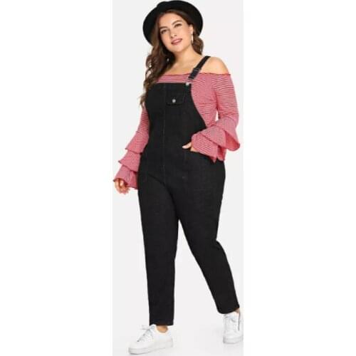 Women Denim Jumpsuit Autumn C Fashion Ladies Spring Loose Jeans Rompers Female Casual Plus Size Overall Playsuit With Pocket
