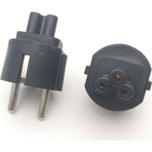 2PCS/lot EU Mains Power Cable plug adapter EU PLug to IEC320 C5 Clover Leaf adapter plug