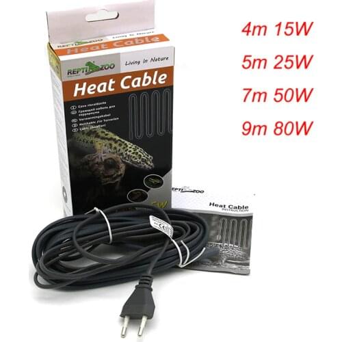 220V Water-proof Silicone Rubber Reptile Heat Cable For Warming Vivarium Bottom Pet Room 15W 25W 50W 80W