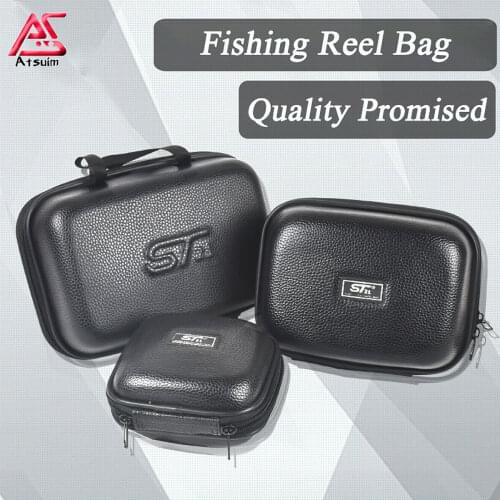 AS Fishing Reel Bag Large Capacity Removable Multi-Purpose Partition Waterproof Adjustable Fishing Reel Holder Storage Case