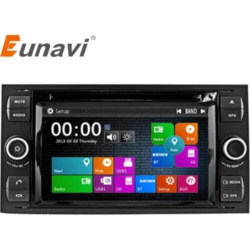 Eunavi 7'' 2 Din Car DVD Player For Ford Focus Galaxy Fiesta S Max C Max Fusion Transit Kuga In dash GPS Navi Car Radio Stereo