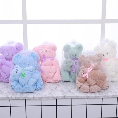 Coral fleece Mother-of-Pearl Bath Towel Towel Set Gift Super Absorbent And Non-linting Cute Towel + Bath Towel