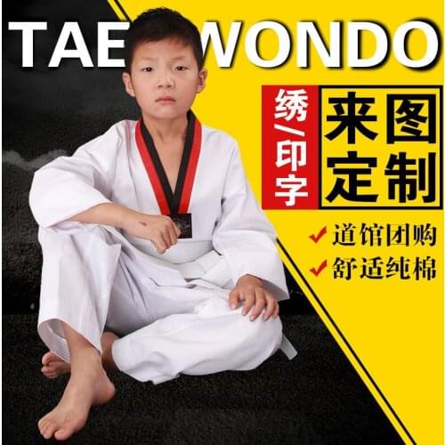 White Taekwondo Uniform Full Cotton Taekwondo Uniform Sportwear Karate Costume for Adults & Kids Kungfu Martial Arts Suit