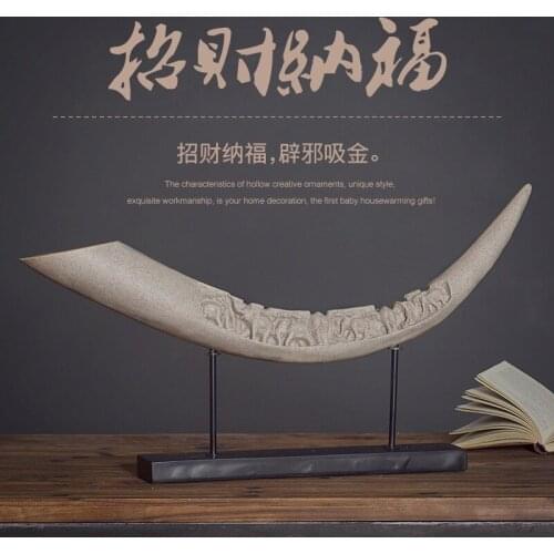 Large ivory handicrafts resin Chinese Home living room cabinet office decoration decoration cutting dies fidget spinner craft