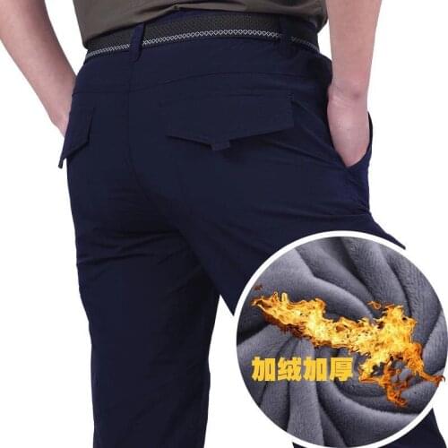 Mens Cargo Pants Winter Plus Fleece Thick Warm Pants Male Double Layer Many Pocket Casual Military Baggy Tactical Trousers Male