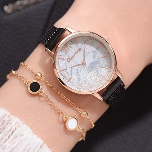 2020New Ladies Quartz Alloy Mesh Strap Ball Fawn Personalized Dial Clock Casual Fashion Women Watch orologio relojes para mujer
