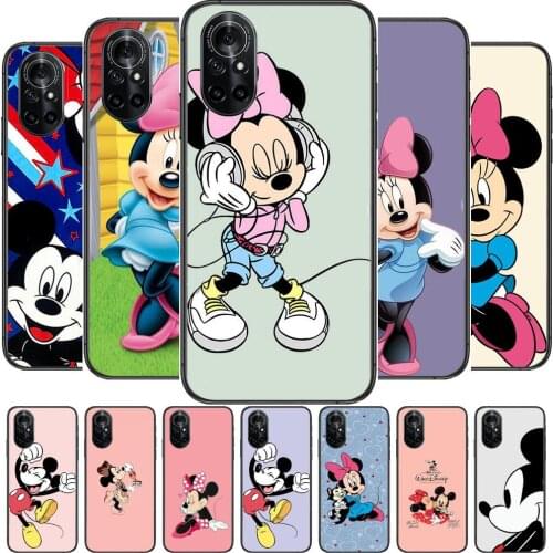 Jump Mickey Minnie Mouse Clear Phone Case For Huawei Honor 20 10 9 8A 7 5T X Pro Lite 5G Black Etui Coque Hoesjes Comic Fash d