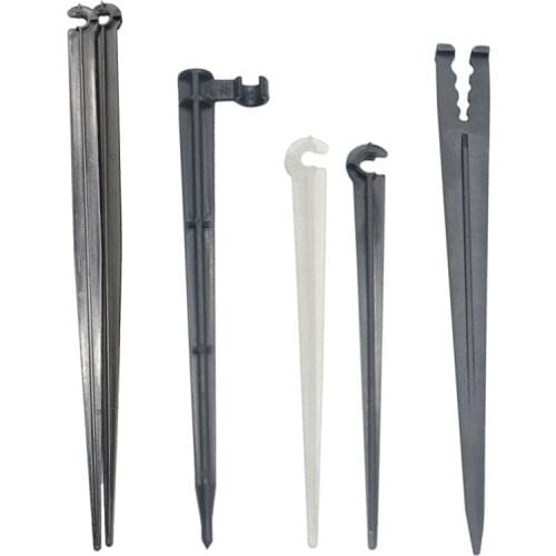 Garden Hose Holder 4/7 3/5 Bracket 1/8 1/4 Inch Drip Irrigation Hose "C" Shape Fixed Stems Water Pipe Adapter 20 Pcs