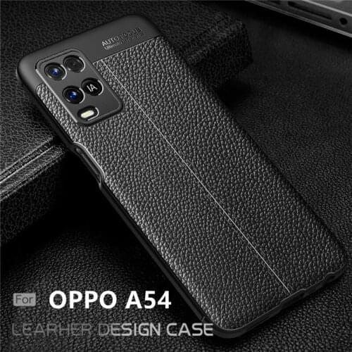 For OPPO A54 Case For OPPO A54 Capas Coque Shockproof TPU Bumper Luxury Soft Phone Cover Leather For Fundas OPPO A54 Cover 6.51"