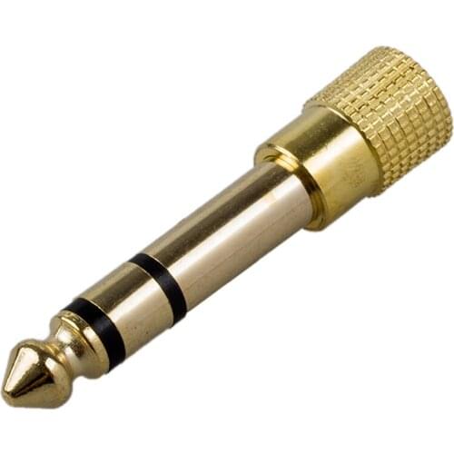 GTBL QUALITY HEADPHONE ADAPTER STEREO GOLD PLUG 1/4" (6.3mm) Male to 1/8" (3.5mm) Female