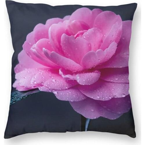 Camellia Pillowcase Home Decorative Flower Cushions Throw Pillow for Sofa Polyester Double-sided Printing Print