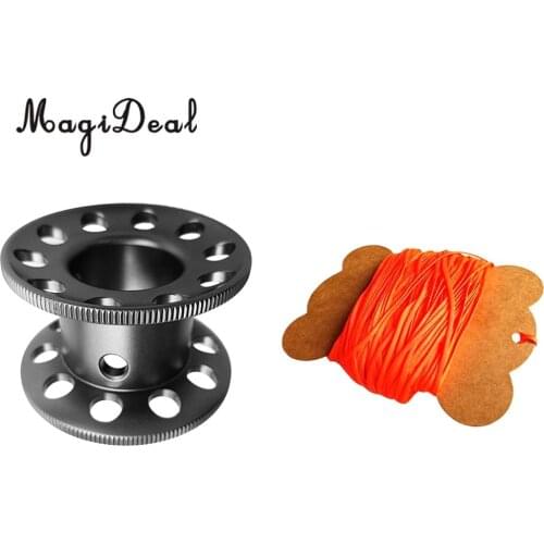 Scuba Diving Finger Spool Reel + 2mm 50m/164ft High Visibility Strong Strength Flat Dive Guide Line Snorkeling Diver Accessories