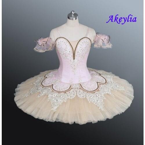 Beige Fairy Classical Ballet Tutu Girls Platter Tutus Pink Professional Tutu Adult Performance Pancake Ballet Tutu Costume