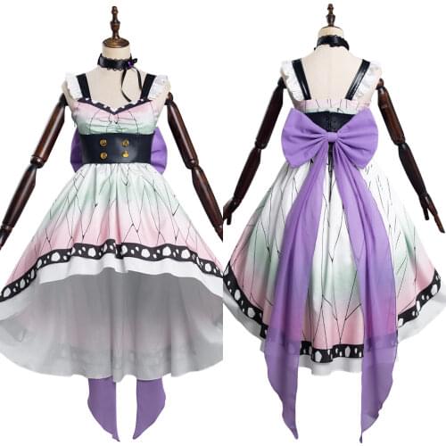 Anime Demon Slayer Kochou Shinobu Cosplay Costume Lolita Dress Outfits Halloween Carnival Suit