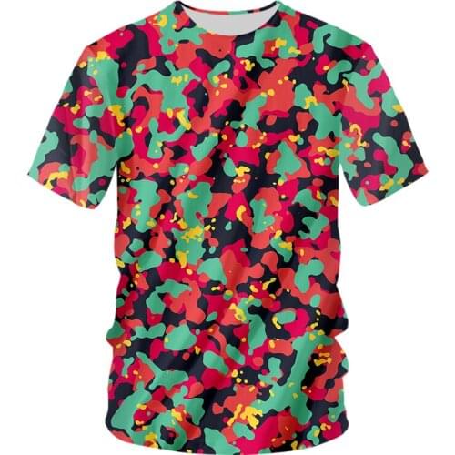 IFPD EU/US Size Red Green Camouflage T Shirt Men Camo Tshirts Casual Military Clothes Colorful T-shirts 3d Gothic Tshirt Printed