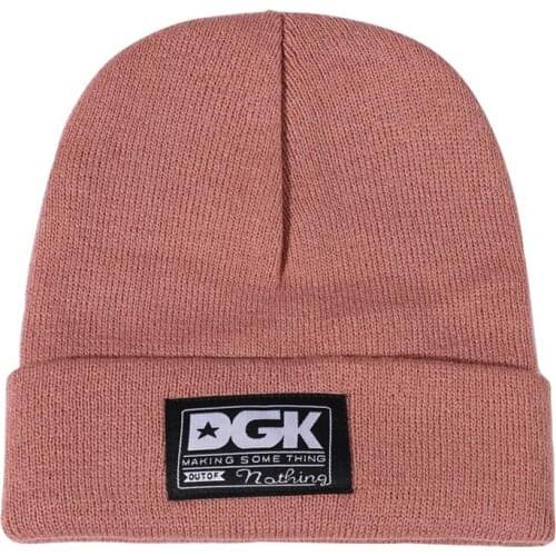 Foreign Trade New Double Layer Woolen Cap Winter Warm Sewed Label DGK Letter Knitted Hat Outdoor Leisure Pullover Earmuffs Hat