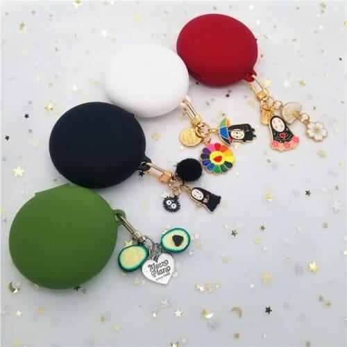 Cute Silicone Case for OPPO ENCO W31 Accessories Case Protective Cover Bag Box Earphone Case Key ring