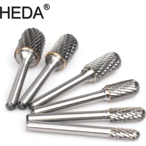 6-16mm Engraving Heads Hand Joinery Tool Set Tungsten Carbide Burr Bit Metal Rotary File Accessories Kit For Milling Wood
