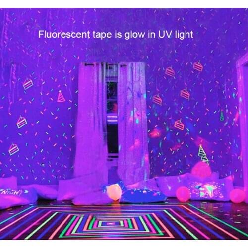 6PCS/Set UV Gaffer Tape Glow in the dark Backlight for Home Decoration Neon Tape Luminous Fluorescent Tape Safety Warning