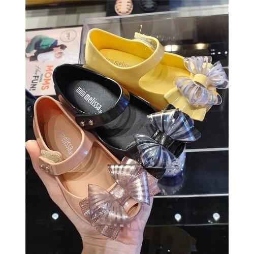 New 2021 Mini Melissa Jelly Shoes Bowtie Mommy and Me Candy Shoes Girl PVC Bow Princess Jelly Shoes Melissa Sandals SH19113