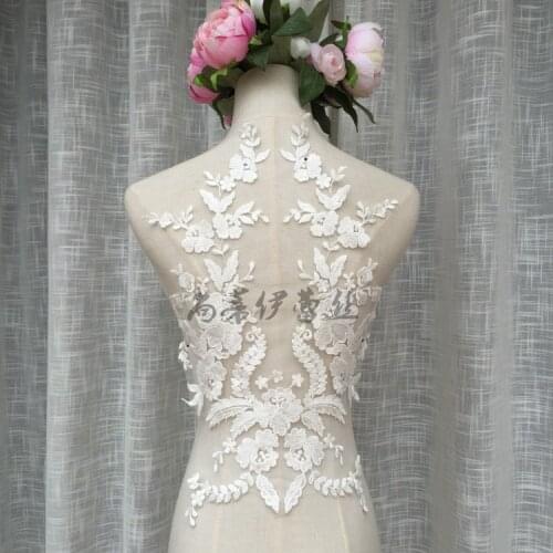 New Embroidery Applique Lace For Wedding Dress Applique Medallions Piece Lace