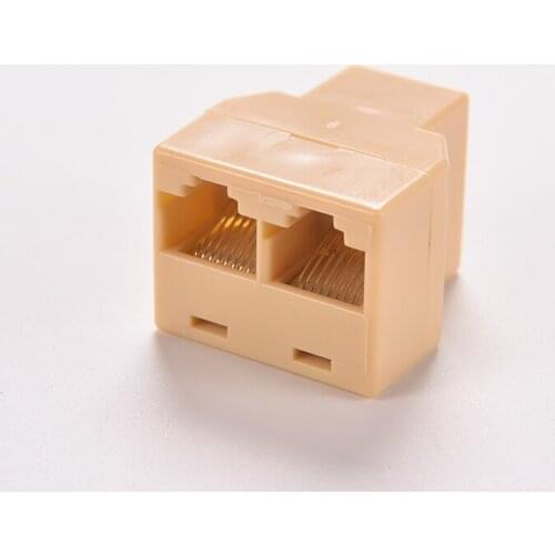 Connector Adapter DZ517 RJ45 Coupler Ethernet Cable Extender 1 to 2 8P8C Female Socket Network Modular Plug LAN Y Splitter