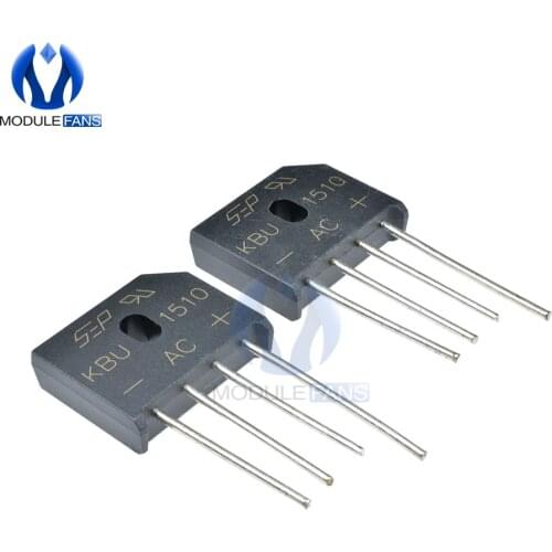 10PCS Diode Bridge Rectifier KBU1510 DIP KBU-1510 15A 1000V Ponte Retificador Electronica Componentes KBU 1510