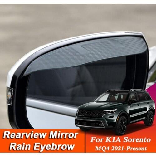 2pcs Car-styling For KIA Sorento MQ4 2021-PresentCarbon Fiber Rearview Mirror Eyebrow Rain Shield Anti-rain Cover Auto Accessory