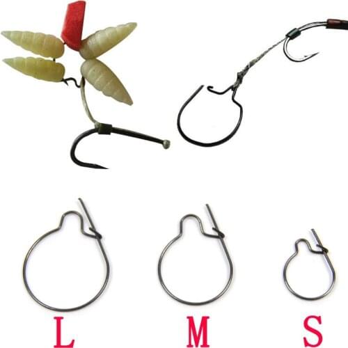 20PCS L / M / S Blunt Tip Black Carp Fishing Maggots Clip For Bait Ring Rigs Hook