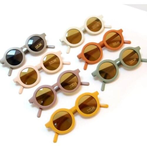 2021 Fashion Round Kids Sunglasses Girls Children Goggle Baby Boys Anti-UV Sun Glasses Shades Colorful UV400 Eyewear