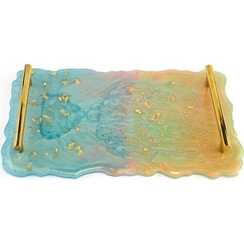 3pcs DIY Resin Mold Set Large Geode Coasters Silicone Mold Fruit Tea Tray Molds for Jewelry Making Craft