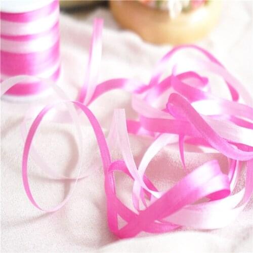 4mmx10m/roll variegated of 100% pure silk embroidery ribbon thin taffeta high quality silk edge ribbon Anya Ribbon Handcraft