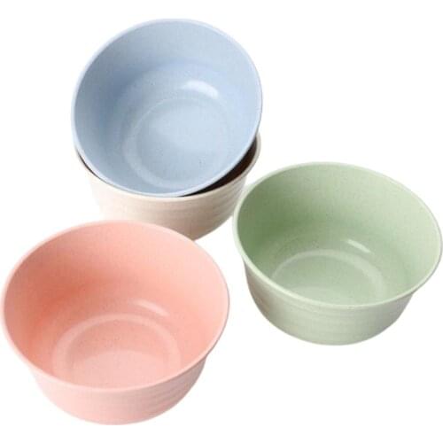 4Pcs Unbreakable Cereal Bowls Wheat Straw Fiber Bowl Set for Children Rice Soup Bowls kitchen accesseries 2021 New On sale
