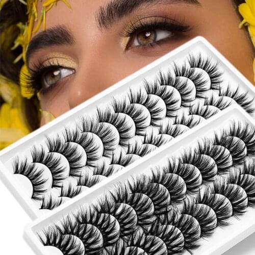 8/10/12 Pairs 3d Lashes 13-18mm Natural Eyelashes Handmade Soft Fake lashes False Eye Lashes Extension Thick Eye Makeup Beauty