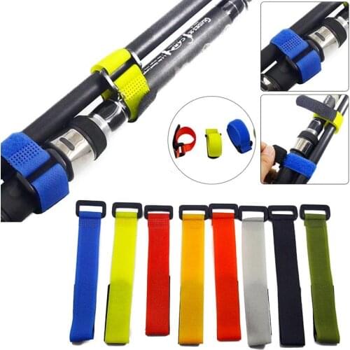 5PCS Fishing Rods Tie Belts Reusable Fishing Rod Bundle Tie Anti-slip Strap Fixing Loop Cable Cord Ties Belt Fishing Tool