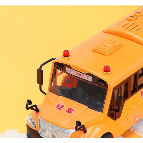Large School Bus Sound Light Bus Model Boy Toy High Simulation Diecasts Toy Inertial Vehicles Music Lighting Toys School Car Bus