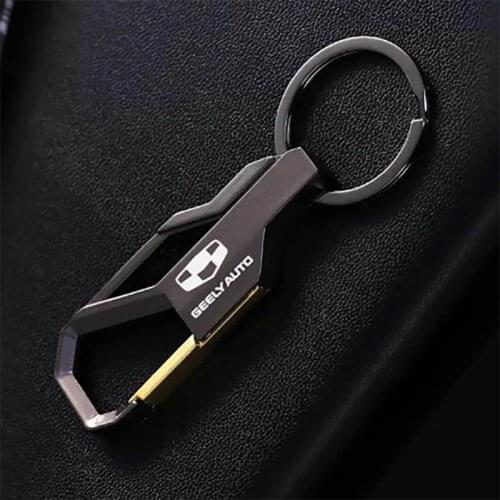 Laser engraving style car Keychain Metal Alloy Buckle Waist Car Key Chain car logo Key Chain accessories for Geely Atlas NL3 X7