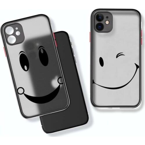 Funny Smile Phone Case Colorful Bumper Shockproof Trasparent For iPhone 12 11 Pro Max XR X XS 7 8 Plus Cover