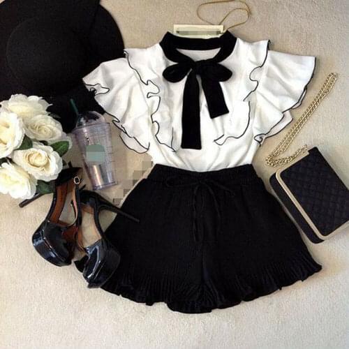 Toddler Kids Baby Girls Ruffle Chiffon Sets Children Girls Summe Shirt Tops Shorts Pants Outfits Outfits Toddler Dress 2-7Y