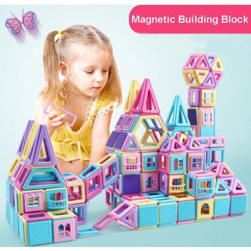 Wholesale Castle Magnetic Blocks Designer Building Construction Toys Set Macaron Color Magnet Educational Toys For Children Kid