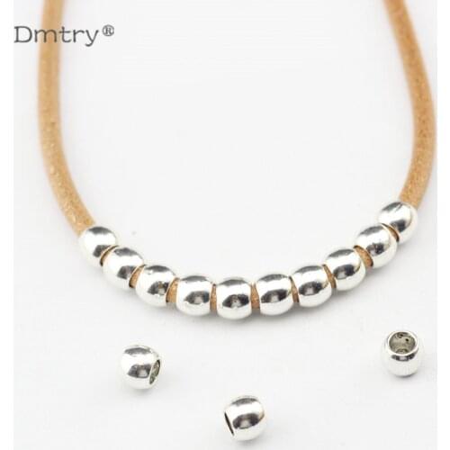 Dmtry 50g/lot New Jewelry Findings Charms Slider Beads Spacer For Leather Cord Bracelet Jewelry Making Accessories Gift LC0043