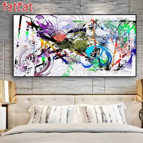 FATCAT Abstract motorcycle Large Diy Diamond Painting Full square round drill 5d Diamond Embroidery Mosaic Needlework Art AE1627