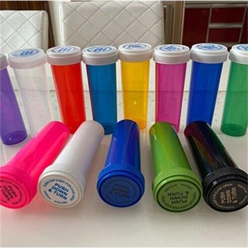 240ml 30 Dram Stash Jar Push Down&Turn Acrylic Herb Container Vial Plastic Storage Tobacco Case Pill Bottle Eyelash Packing Box