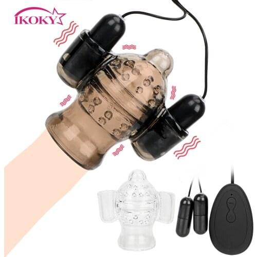 IKOKY Cock Ring Penis Head Vibrator Male Masturbator 20 Speed Delay Ejaculation Sex Toys For Men Glans Trainer Massage Sex Shop