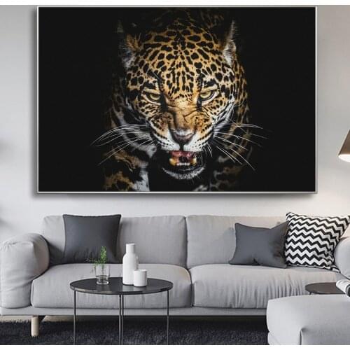 Jumping Angry Cheetah Poster And Prints Vivid Wild Animal Leopard Picture On Canvas Home Decor Wall Art Painting For Living Room