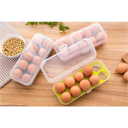 1PC Egg Storage Box 10 Grid Plastic Portable Double Layer Egg Box Japanese style Ducks Egg Tray Food Container Organizer KW 014