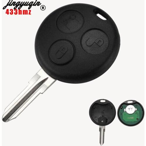 Jingyuqin 3 Buttons Remote Car Key shell For Mercedes Benz Key Smart Fortwo 450 Forfour Roadster Chiave 433MHz Auto Key Blade