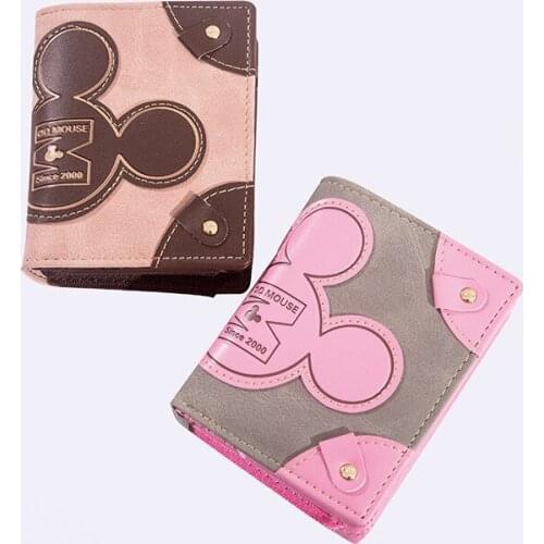Disney cartoon Mickey mouse plush wallet girl short fashion ins cute cartoon girl heart new coin purse
